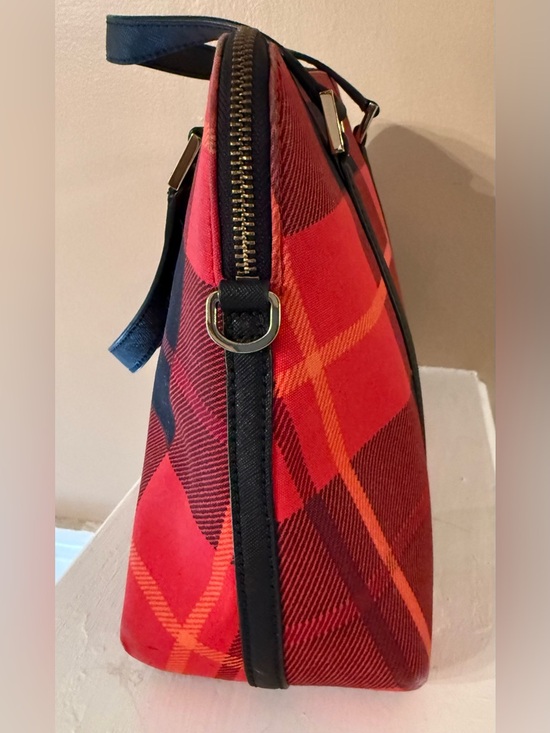 KATE SPADE NEWBURY RED TARTAN PLAID TOP HANDLE CROSSBODY RACHELLE SATCHEL (EUC) - Picture 5 of 15